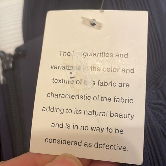 DAVID'S BRIDAL Blue one shoulder jersey dress with pleated cascade - Picture 3 of 7